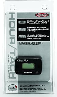 Hardline Products USA HR-8061-2 Inductive Hour Meter & Tachometer - Waterproof RPM Gauge for 1-2 Cylinder Gas Engines - Fits Dirt Bikes, ATVs, Outboards & Generators - HR-8061-2