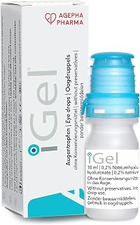 iGel® Moisturizing Eye Drops | Preservative-Free Artificial Tears for Dry, Red, Itchy Eyes | Long-Lasting Relief & Hydration | Contact Lens Safe | Hyaluronic Acid | Made in Europe - 10ml