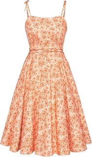 Belle Poque 2025 Summer Dresses for Women Spaghetti Strap Midi Sun Dress Cute Casual Dress with Pockets