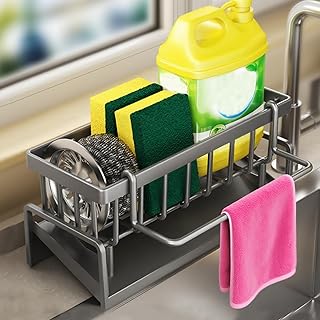Kitchen Wall Mounted Shelf Over Sink Storage Rack Spice Organizer and Counter Space Saver Solution