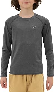 Willit Boy's UPF 50+ Sun Protection Shirt Long Sleeve Sun Protection Shirt Quick Dry Fishing SPF Swimming T-Shirt