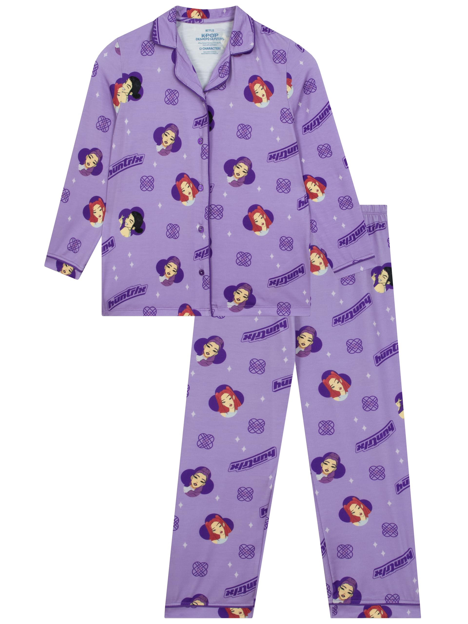 KPop Demon Hunters Girls Pyjamas, Huntrix Pjs, Button Down Kids Pyjamas
