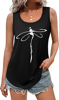 DUOEASE Women's Loose Round Neck Basic Cotelee Tops Fashion Sleeveless Summer Top
