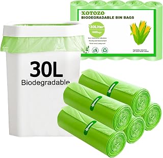 30L Biodegradable Bin Liners 100 Bags, 8Gallon/30 Litre Food Waste Bags