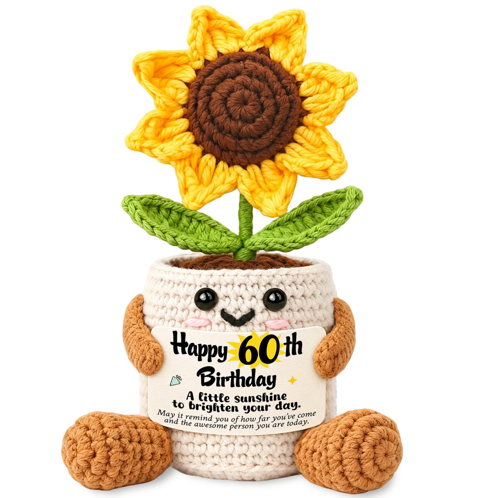 SNOOZIA 60th Happy Birthday Gifts for Mom Grandma, Sunflower Crochet | 60 Year O