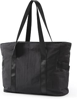 BAGSMART Women's Tote Bag Large Shoulder Bag Top Handle Handbag with Yoga Mat Buckle for Gym Work School