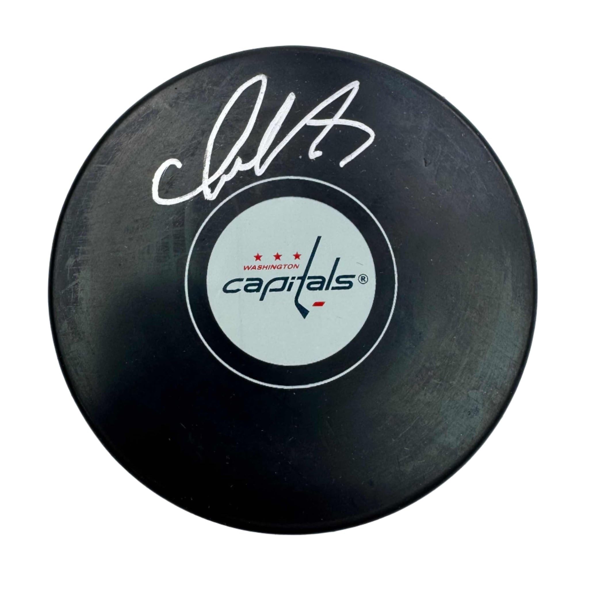 Autographed/Signed Alexander Alex Ovechkin Washington Capitals Logo Hockey Puck 
