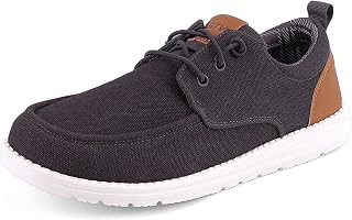 ASITVO Mens Wide Canvas Loafers Slip on Big Size Walking Shoes Width Toe Box Casual Dress Shoes
