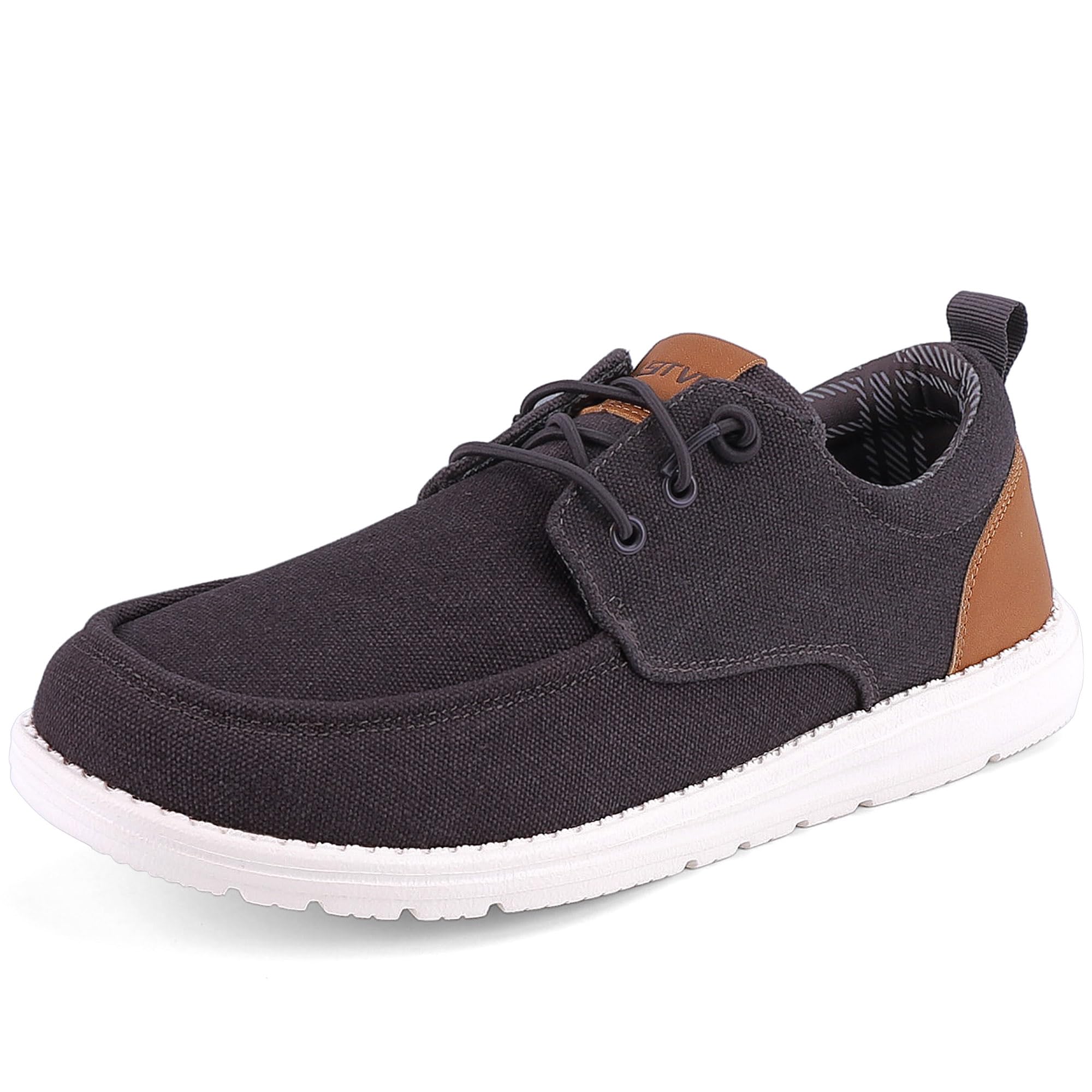ASITVO Mens Wide Canvas Loafers Slip on Big Size Walking Shoes Width Toe Box Cas