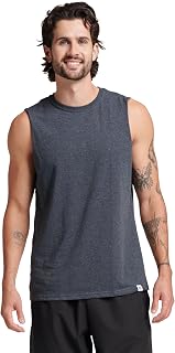 Russell Athletic Men's Dri-Power Cotton Blend Sleeveless Muscle Shirts,Moisture Wicking,Odor Protection, UPF 30+, Sizes S-4X