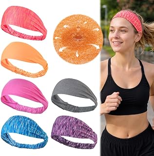 Dreamlover Sweat Wicking Workout Headbands for Women, 6 Pieces