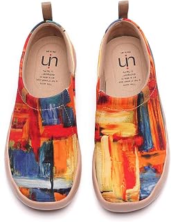 UIN Women's Lightweight Comfortable Slip On Loafer Flat Art Travel Painted Shoes