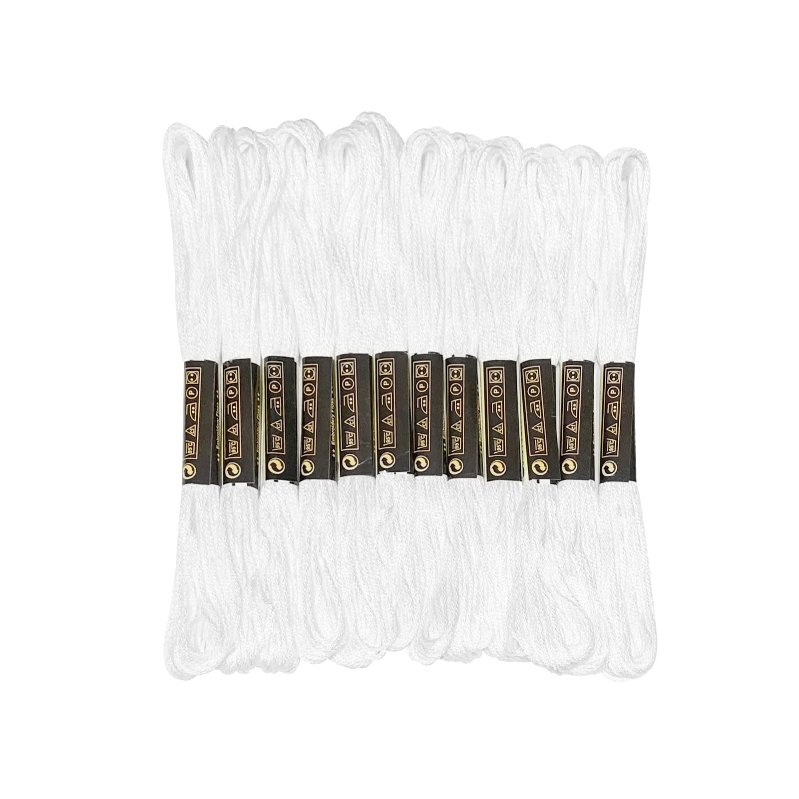 12 Skeins Embroidery Floss White Color, Friendship Bracelet String Cross Stitch 