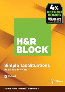 [OLD VERSION] H&R Block Tax Software Basic 2019 [Amazon Exclusive] [Mac Download]