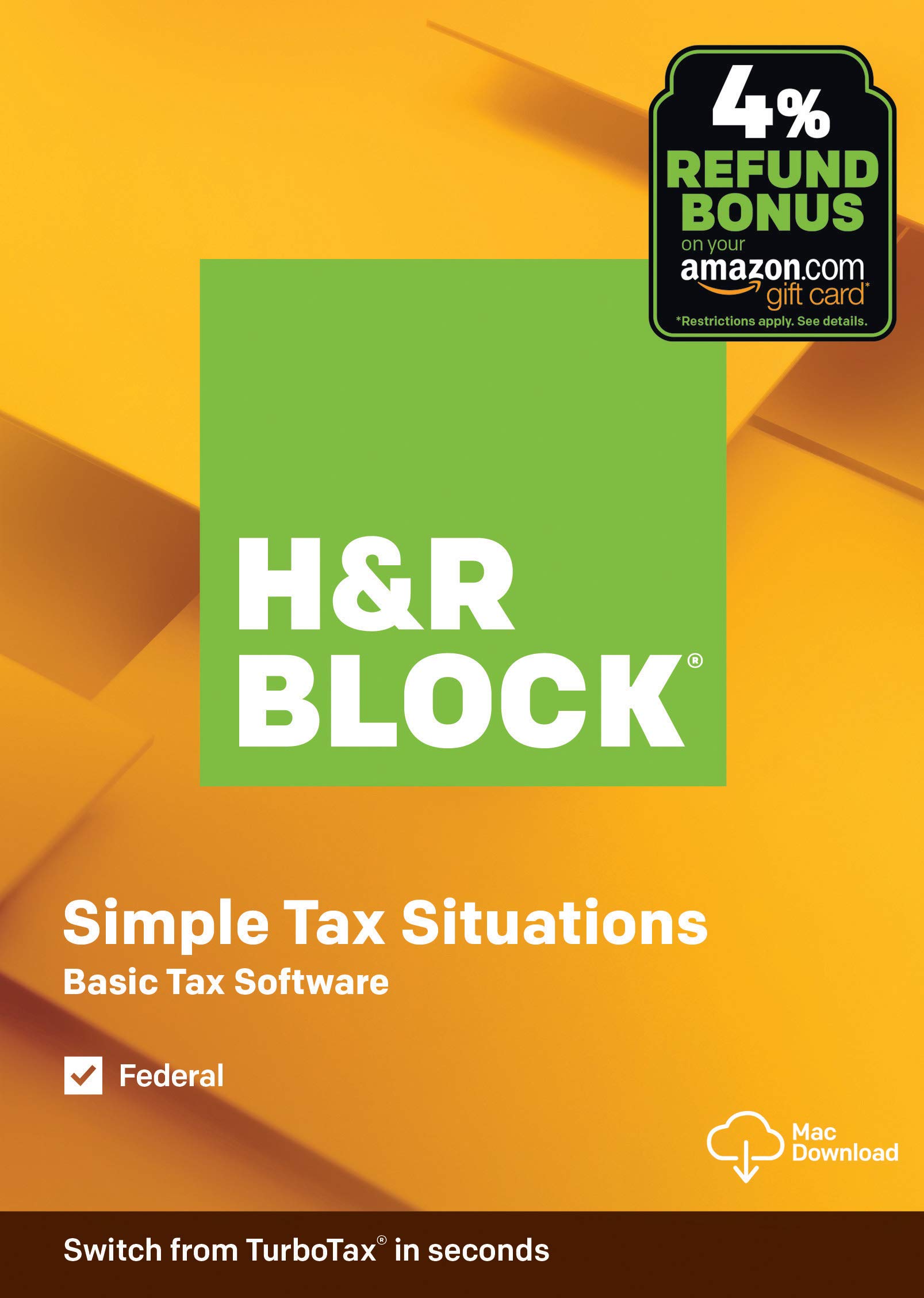 [OLD VERSION] H&R Block Tax Software Basic 2019 [Amazon Exclusive] [Mac Download