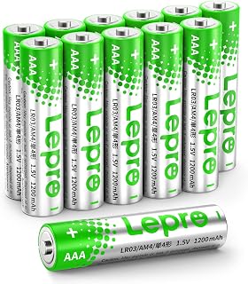 Lepro AAA Alkaline Batteries 12 Pack, 1200mAh Triple A Battery Long Lasting | Anti-Leakage Technology, High Capacity, 1.5 Volt LR03 MN2400 AAA Battery Pack for Clocks Remotes Mouse Torch