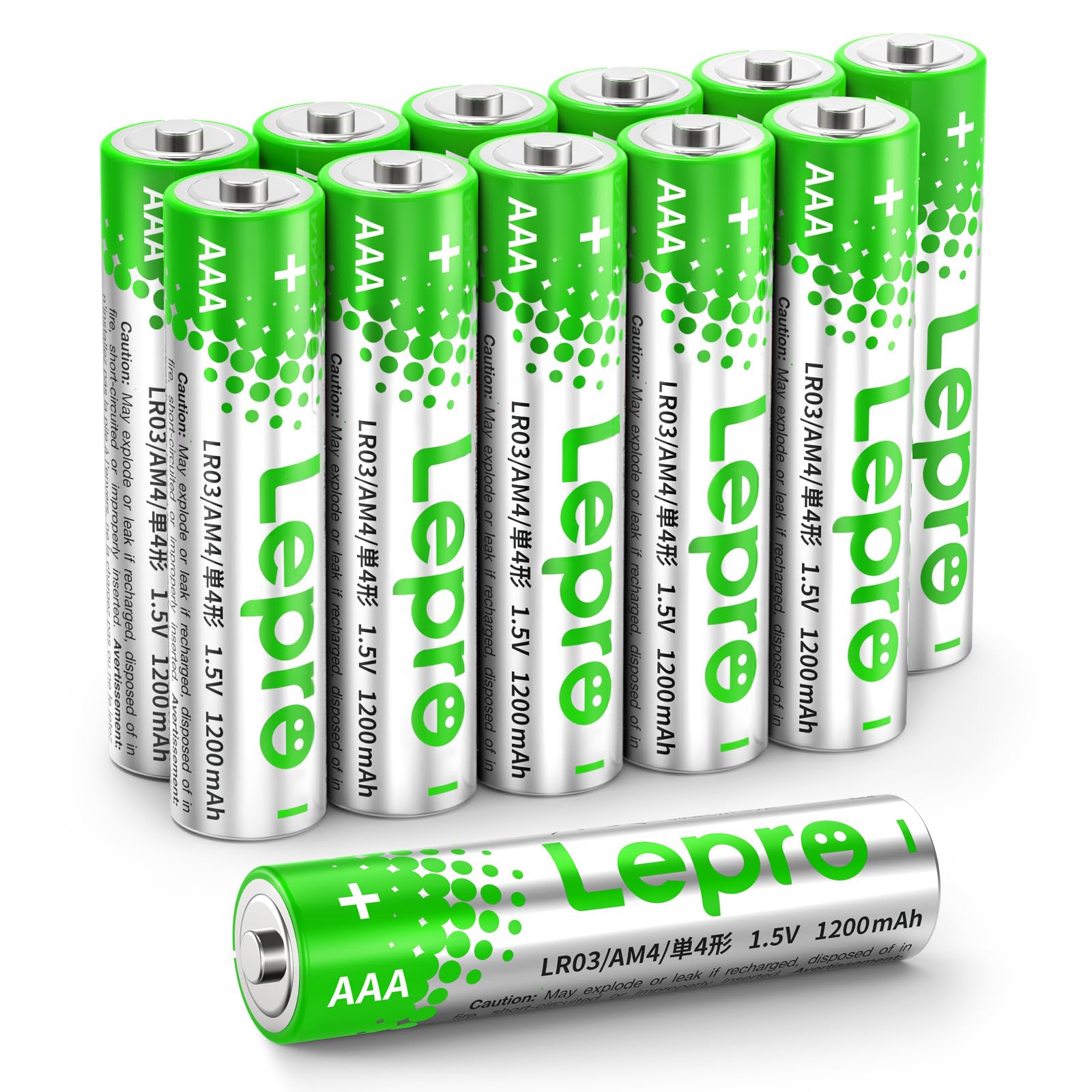 Lepro AAA Alkaline Batteries 12 Pack, 1200mAh Triple A Battery Long Lasting | An