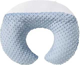 DONOMILO Nursing Pillow and Positioner Breastfeeding and Bottle Feeding | Propping Baby, Tummy Time, Sitting Support for Baby Boy and Baby Girl, with Removable Dots Cover (Blue)