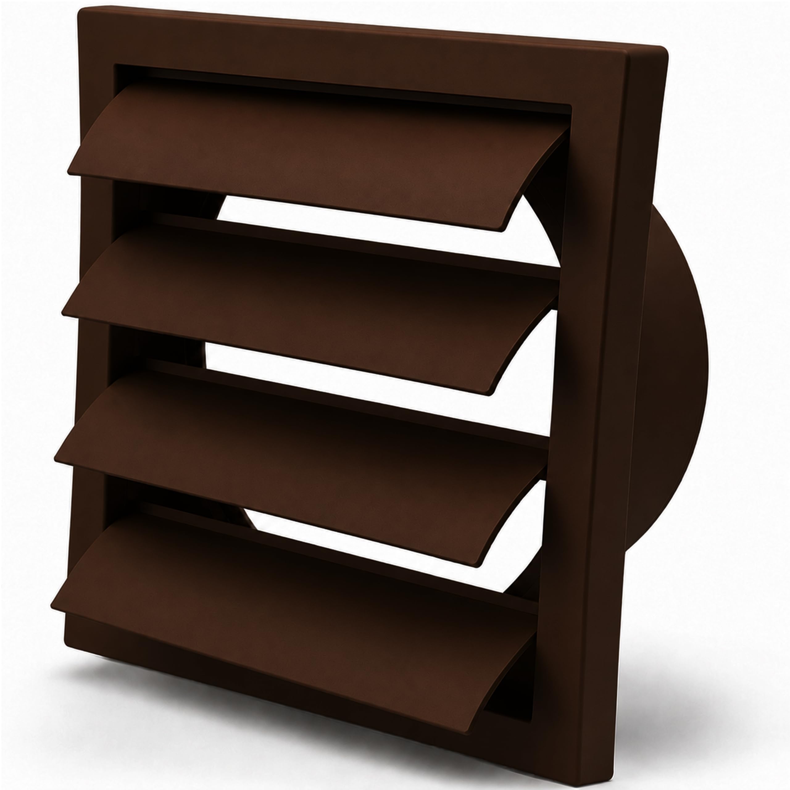 Vent Systems 6 Inch Brown Exhaust Vent Cover – Louvered Dryer Vent Cover with Gr
