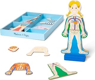 Melissa & Doug Magnetic Human Body Anatomy Play Set with 24 Magnetic Pieces and Storage TrayHuman Body Model for Kids, Puzzle for Preschoolers and Kids Ages 3+