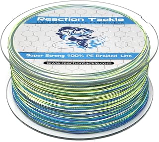 Reaction Tackle Braided Fishing Line - Pro Grade Power Performance for Saltwater or Freshwater Fish - Colored Fishing Line Braid for Extra Visibility