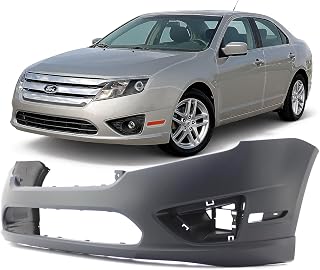 FitParts Compatible with Ford Fusion 2010–2012 Front Bumper Cover | Primed, With Fog Light Holes, Sedan, Hybrid, Ready to Paint, OEM AE5Z17D957BAPTM, FO1000650