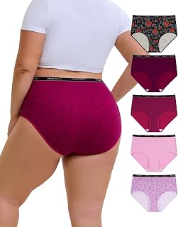 INNERSY Women's Plus Size Cotton Underwear 44-62 Pack of 5