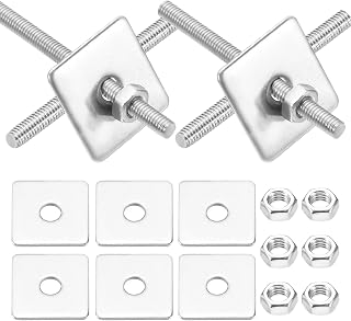 MECCANIXITY Lot de 8 tiges entièrement filetées M3 x 30 mm, tiges filetées en acier inoxydable 304, filetage à droite avec écrou rondelle carrée pour ancrage structurel, vis de fixation