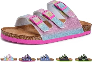 Torotto Children's Mules with Cork Slippers Girls Boys Slippers Straps Adjustable Buckle Non-Slip Slippers for Indoor and Outdoor Use