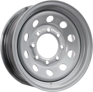 16" Silver Mod Trailer Wheel 8 Lug (8x6.5) Bolt Circle | 16 X 6 Silver Grey Rim, 8 Lug on 6.5 Inch Bolt Pattern, 4.90 Inch Center Bore, 3750 Lbs Max Load, Trailer Tire Use Only