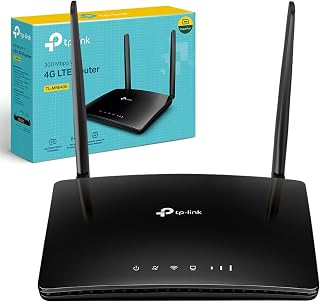 TP-Link TL-MR6400 4G Router with SIM Slot, N300 Portable WiFi | 4 LAN Ports, WAN Connection Backup, 2 Antennas, Plug & Play, Connect Up to 32 Devices, App Control, External Antennas