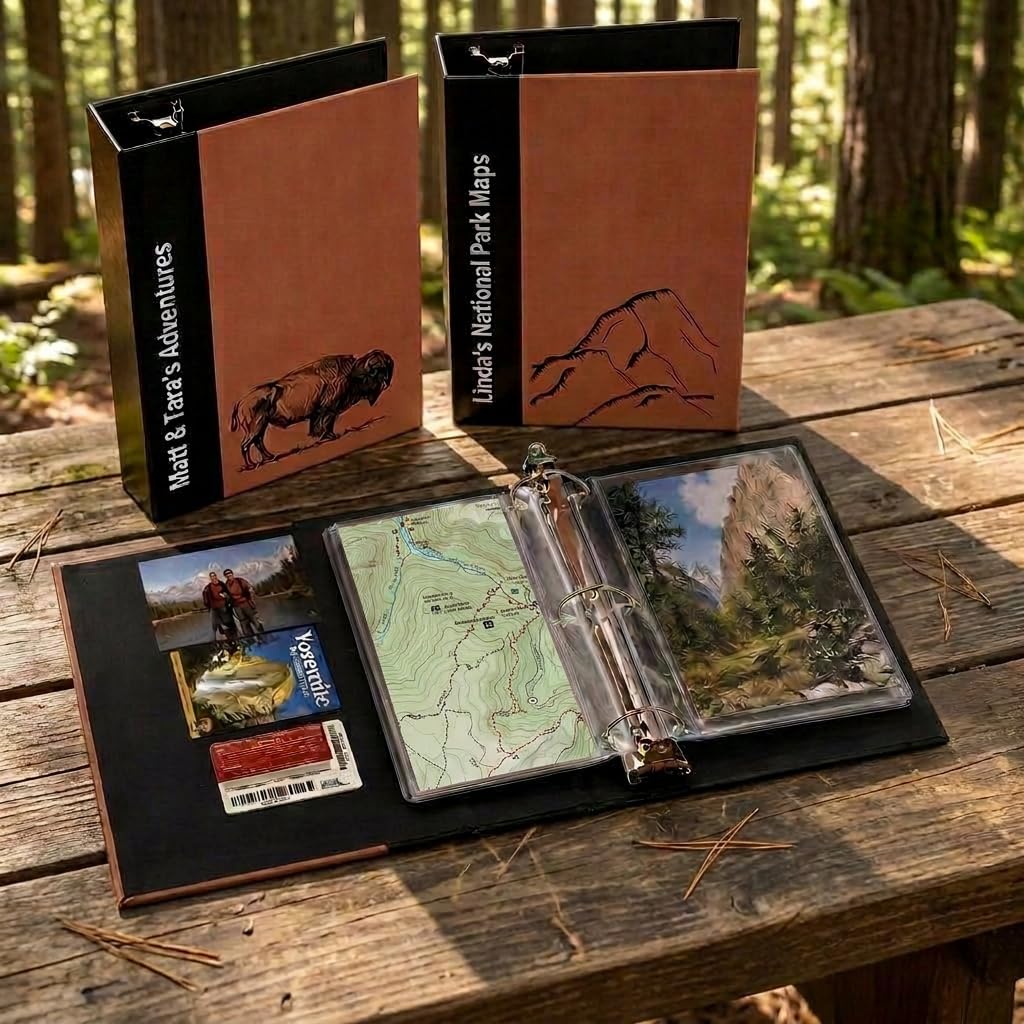 Custom National Park Map Binder with Text & Icon | Personalized Name Adventure P