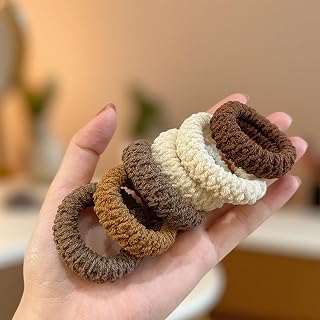 6 Pack Thick Hair Ties for Women, Seamless Hair Ties, Non-Slip Ponytail Holders, Elastic Hair Bands for Daily Use