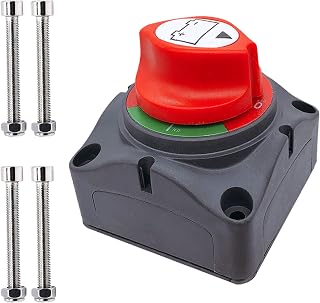 Ampper Battery Disconnect Switch, 12-48 V Battery Power Cut Master Switch Disconnect Isolator for Car, Vehicle, RV and Boat (On/Off)