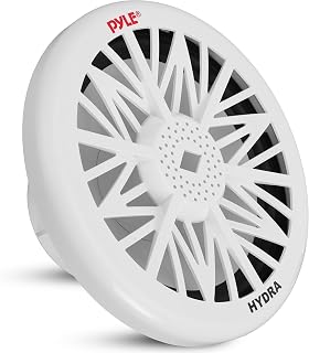 Pyle 10-Inch Outdoor Marine Audio Subwoofer - 500 Watt Single White Waterproof Bass Loud Speaker For Marine Stereo Sound System, Under Helm or Box Case Mount in Small Boat, Water Vehicle - PLMRW10