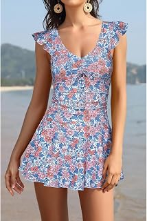 One Piece Swimsuits for Women Ruffle Ruched Tummy Control Elegant Bathing Suit
