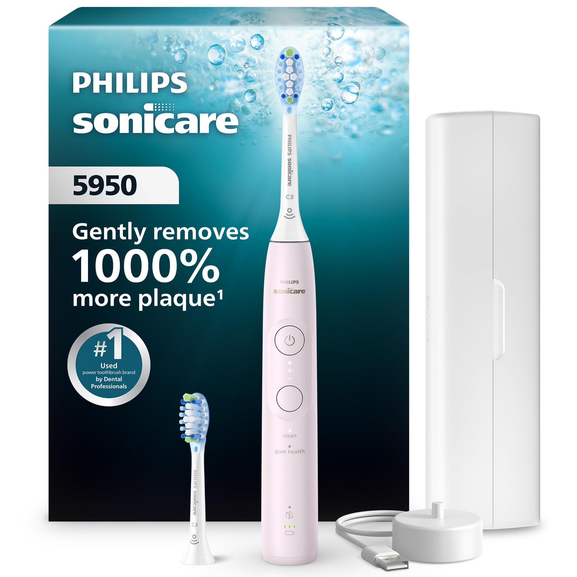 Philips Sonicare 5950 Rechargeable Electric Toothbrush, 2 Brush Heads, Pink | 10