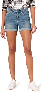 Amazon Essentials Shorts Vaqueros Ajustados de Tiro Medio de 10,2cm Mujer