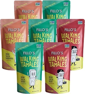 Fillo's Walking Tamales Variety Pack, Ready to Eat Meal, Gluten Free, 7 Pk | Vegan, Non-GMO, Microwavable, Shelf Stable