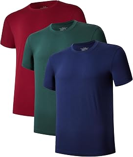 COLORFULLEAF Mens Bamboo Rayon Undershirts Crew Neck T Shirts Short Sleeve Slim Fit Tees Moisture Wicking 3 or 6 Pack