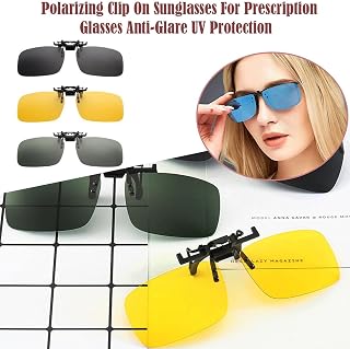 Clip-on Polarized Night Vision Glasses Retro Flip Up Sunglasses UV Protection Night Driving Prescription Glasses