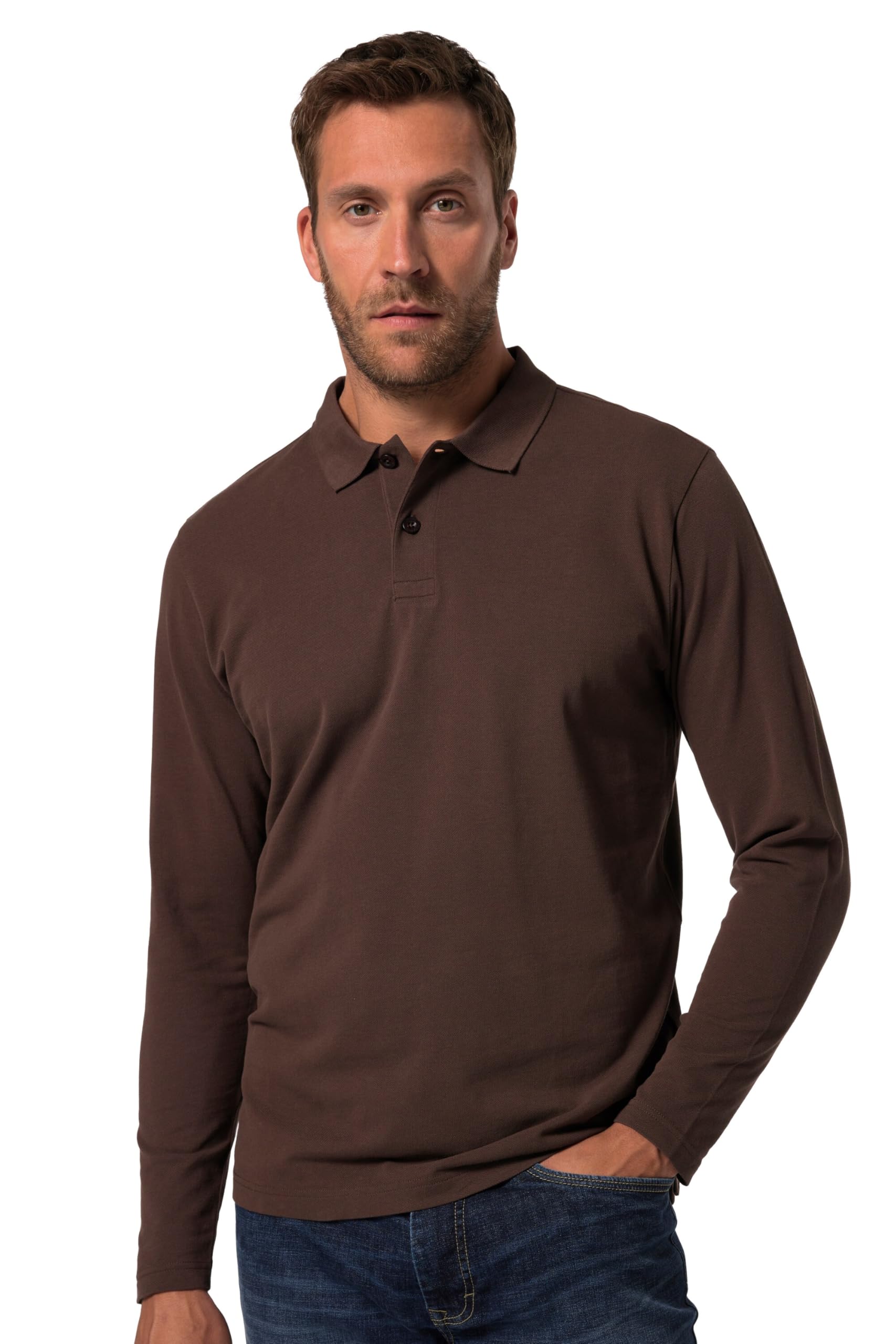JP 1880 Herren Jp1880 Poloshirt, Basic, Langarm, Piqué, Bis 8 XL Poloshirts (1er