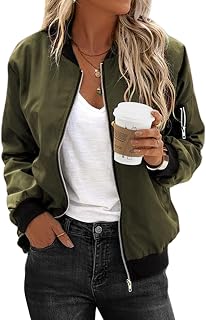 Zeagoo Women's Lightweight Casual Mid-season Zip Bomber Jacket