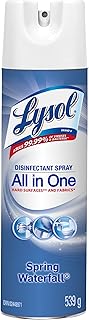 Lysol All in One Disinfectant Spray, Spring Waterfall Scent, 539 g | Kills Germs on Hard Surfaces & Fabrics, Eliminates Odours