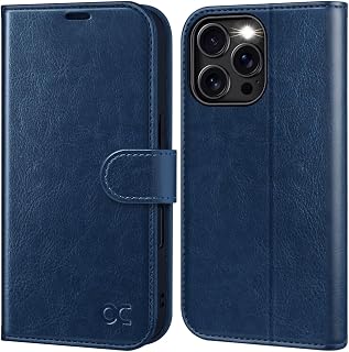 OCASE for iPhone 16 Pro Max Case, PU Leather Wallet, Blue