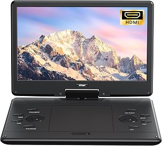 ieGeek 15.9" Portable DVD Player, 14.1" Large Screen, HDMI Input, Black | Home Entertainment, Kids & Seniors, 6-Hour Battery, TV Stick & Gaming Support, USB/SD Playback, Region Free, Resume Playback