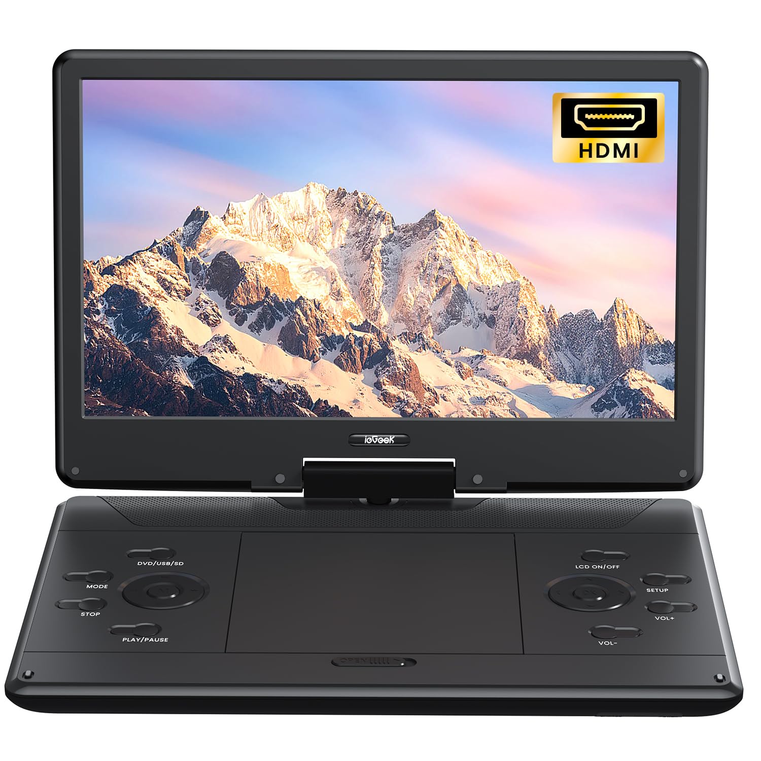ieGeek 15.9" Portable DVD Player, 14.1" Large Screen, HDMI Input, Black | Home E
