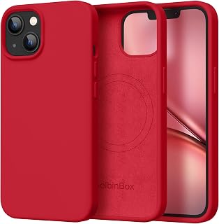GolbinBox Magnetic for iPhone 13/14 Case, Silicone Cover, Red