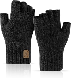 Fingerless Gloves Half Finger Winter Warm Knitted Gloves Working Running Biking Driving for Men Women