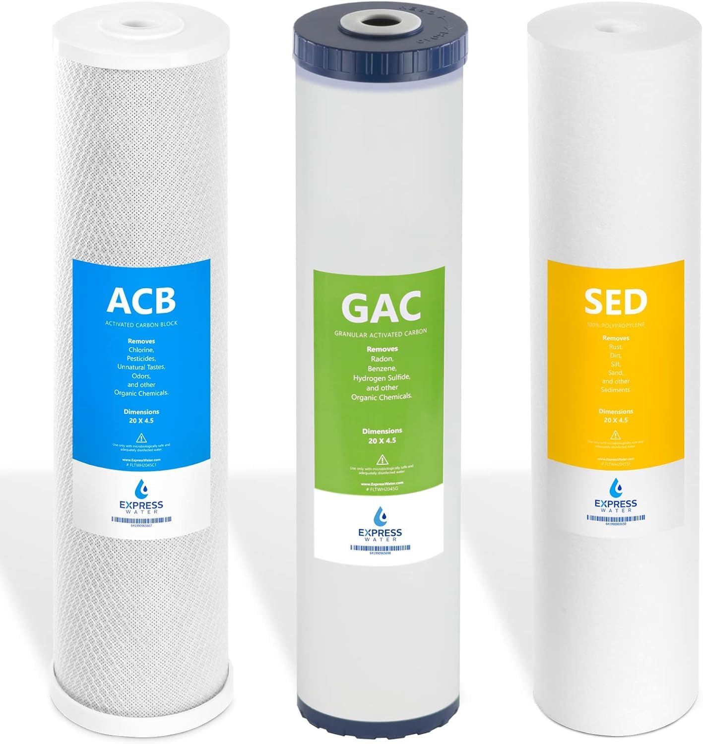 Express Water FLTWH2045CGS1 Whole House Essential Replacement Filter Set | Reduc